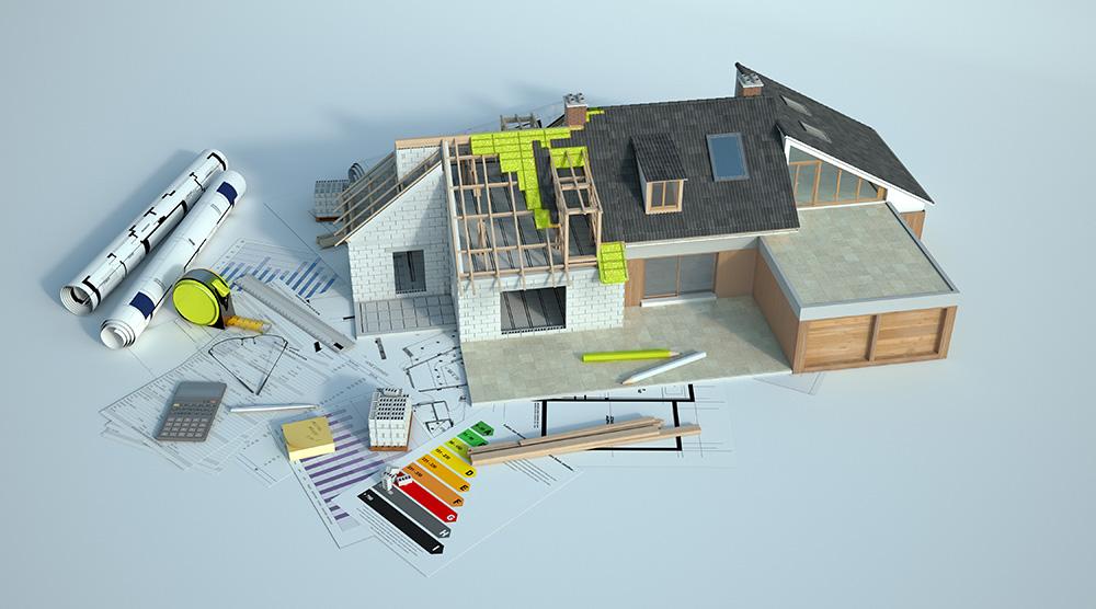 Een maquette van een energie renovatie